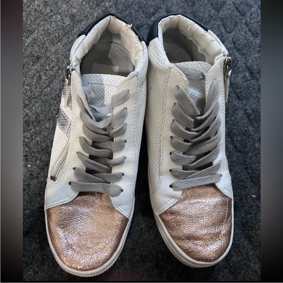 Dolce Vita Zonya Cooper Rose Gold Metallic High Top Sneaker Women’s Size 7.5 - Picture 1 of 5